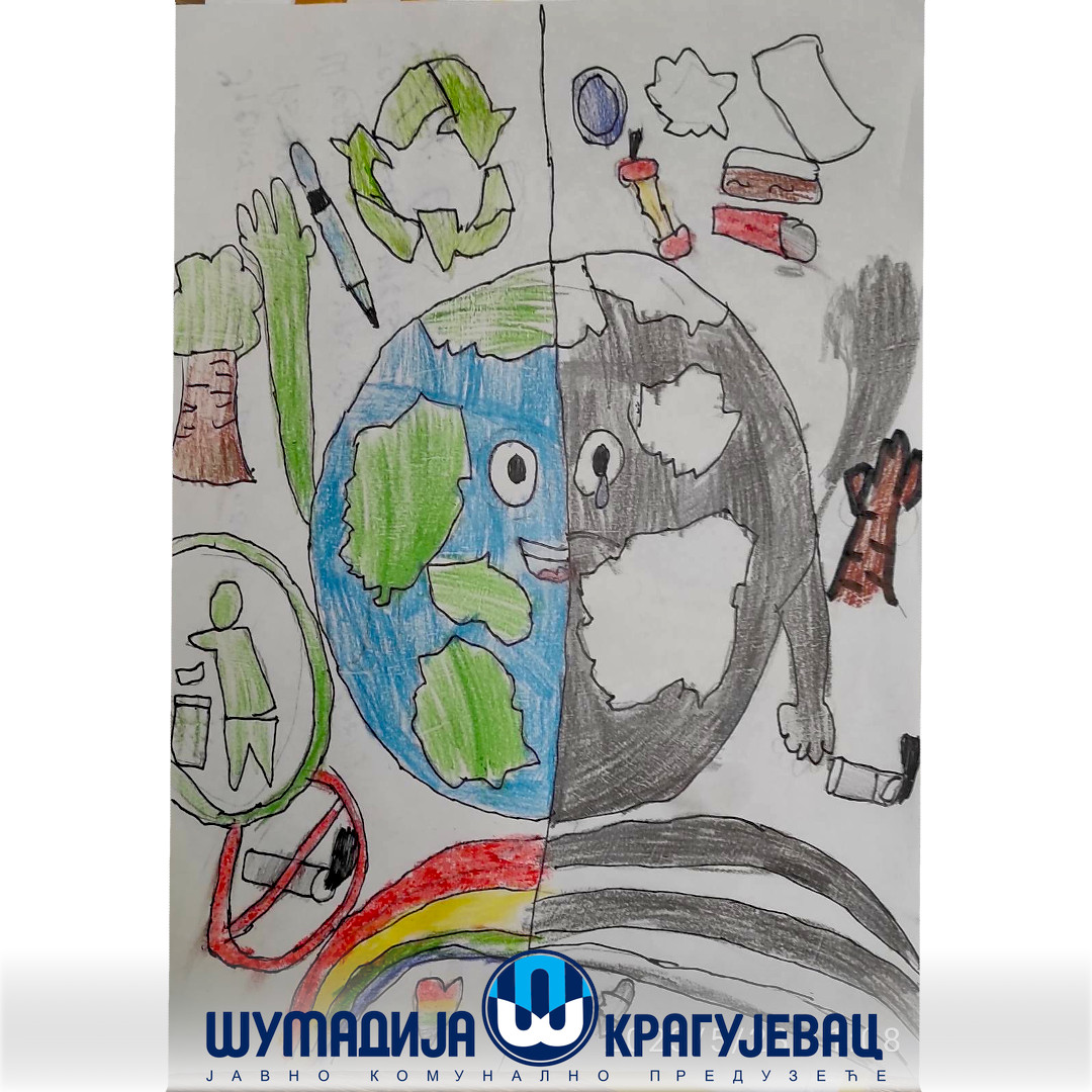 Одабран најлепши рад на ликовном конкурсу  „Цртам, бојим, шарам – здраву планету стварам!“